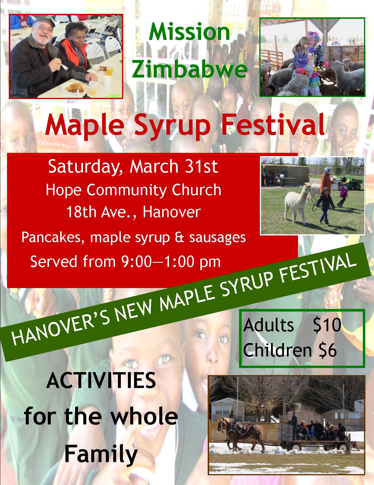 BruceGreySimcoe Mission Zimbabwe Maple Syrup Festival