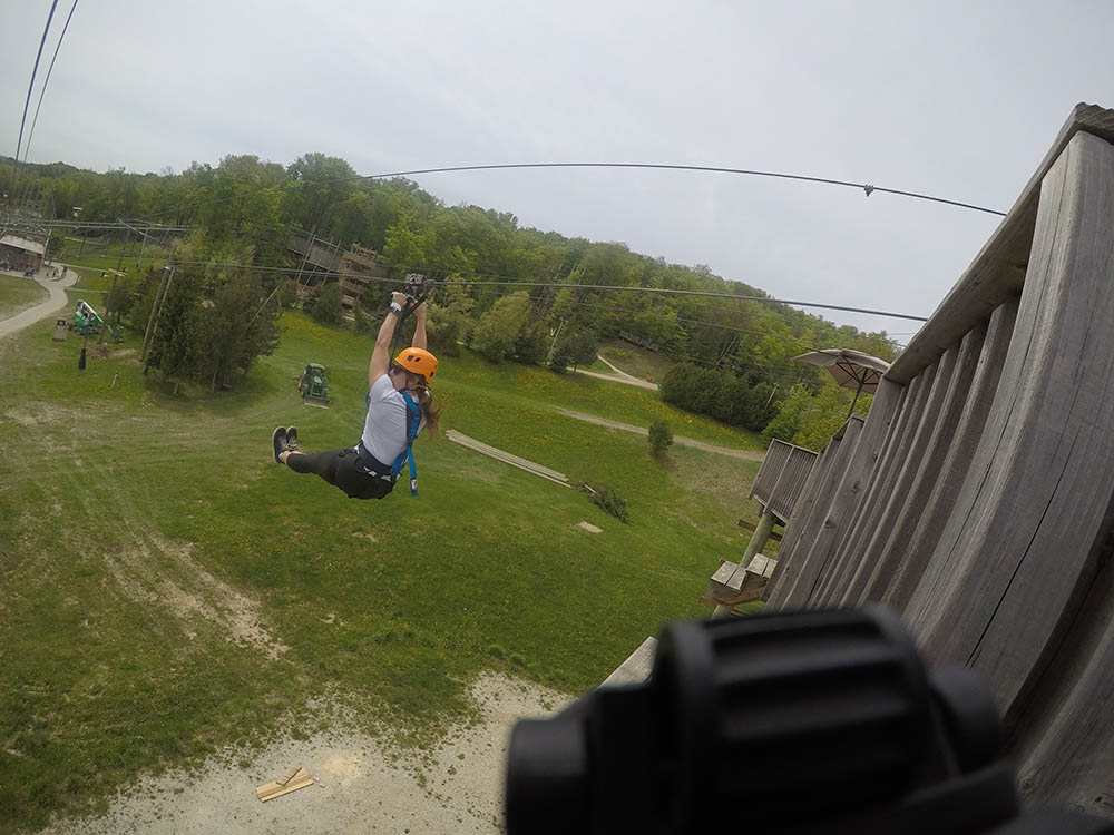 girl on zip line