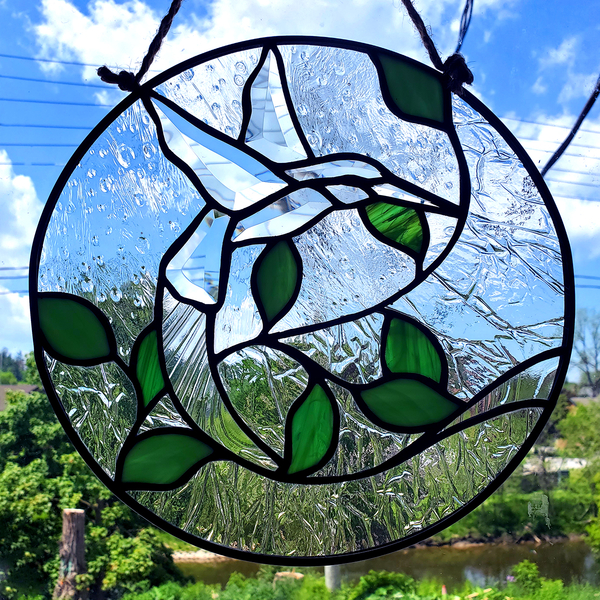 BruceGreySimcoe Hummingbird Panel Stained Glass Novice
